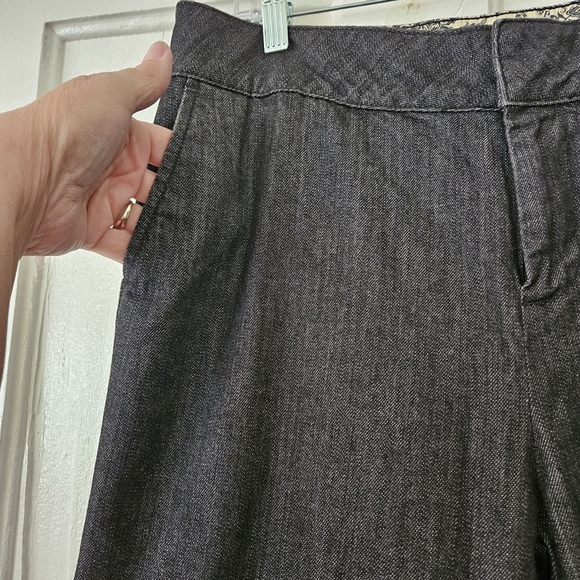 Denim & Co. Black Wash Denim Trouser Pant  Women’s Size 10T, 34-inch Inseam - Picture 4 of 6